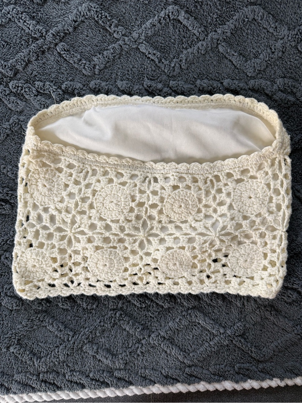 Fashion Nova White Crochet Strapless Crop Top - Picture 4 of 5